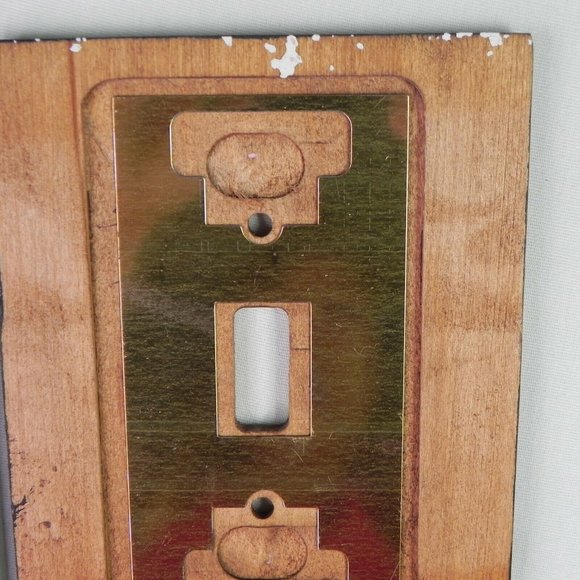 Vintage Handcrafted Wood Light Switch Cover - Picture 3 of 4